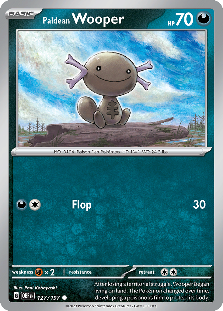 Paldean Wooper 127/197 Common card from Obsidian Flames