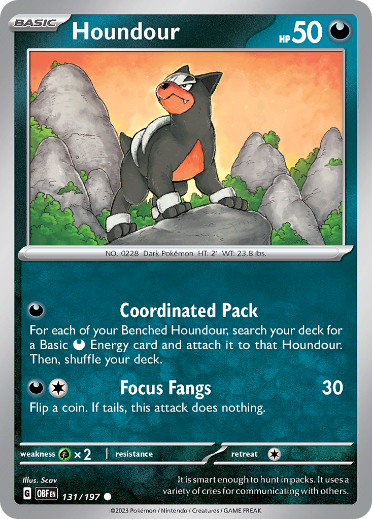 Houndour 131 Common card from Obsidian Flames