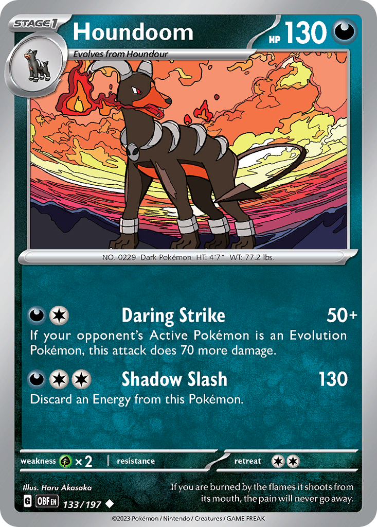 Houndoom 133 Uncommon card from Obsidian Flames