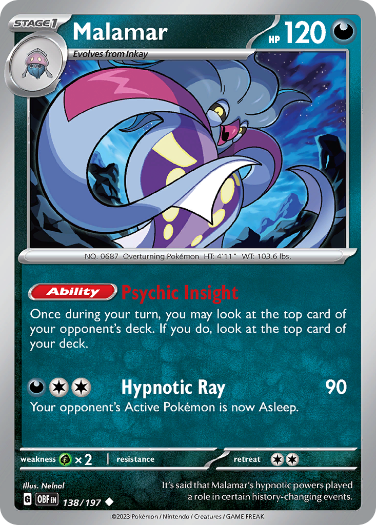 Malamar 138 Uncommon card from Obsidian Flames