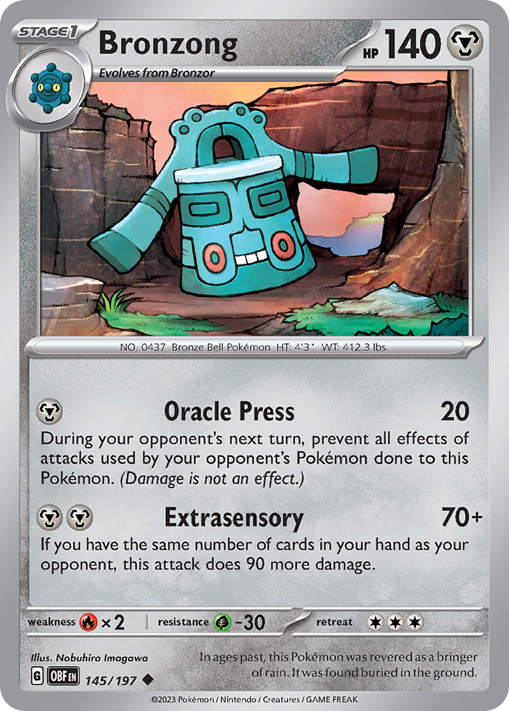 Bronzong 145/197 Uncommon card from Obsidian Flames