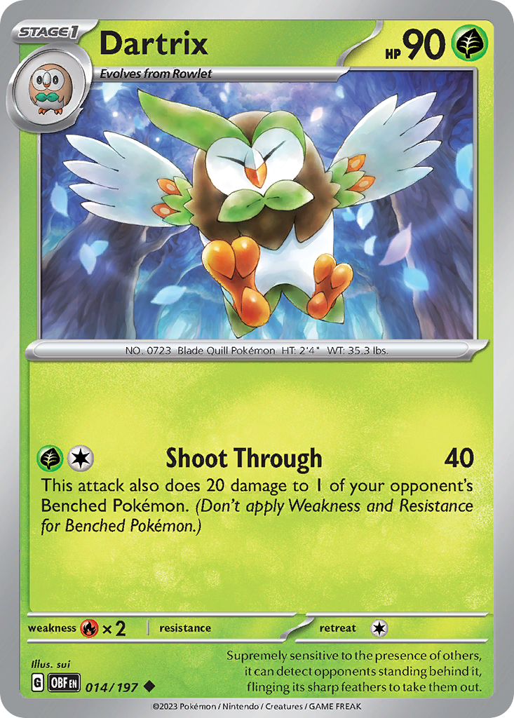Dartrix 14 Uncommon card from Obsidian Flames