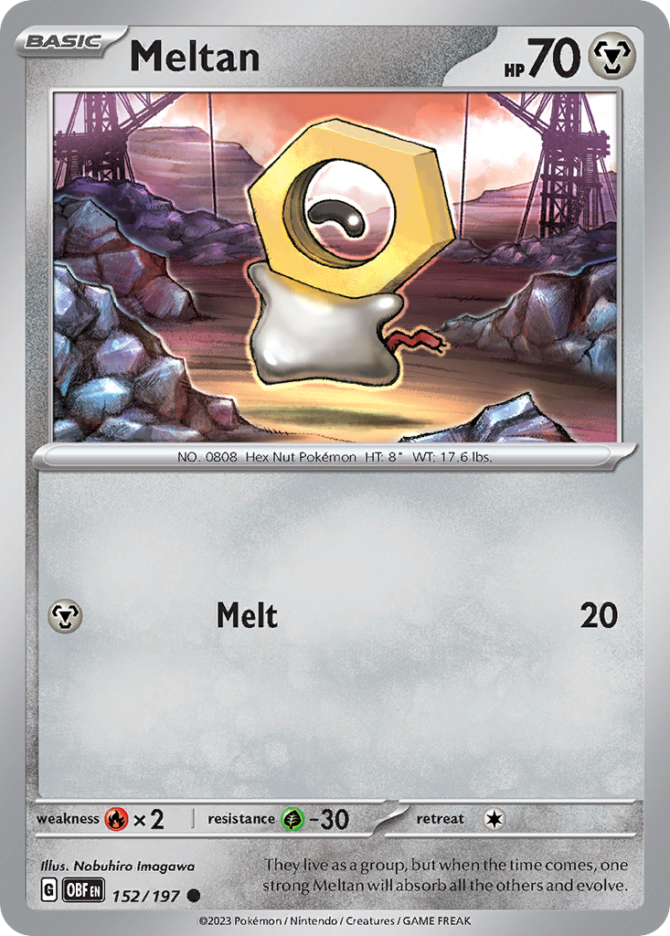Meltan 152 Common card from Obsidian Flames