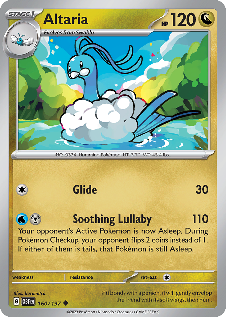 Altaria 160/197 Uncommon card from Obsidian Flames