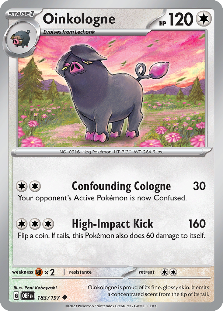 Oinkologne 183/197 Uncommon card from Obsidian Flames