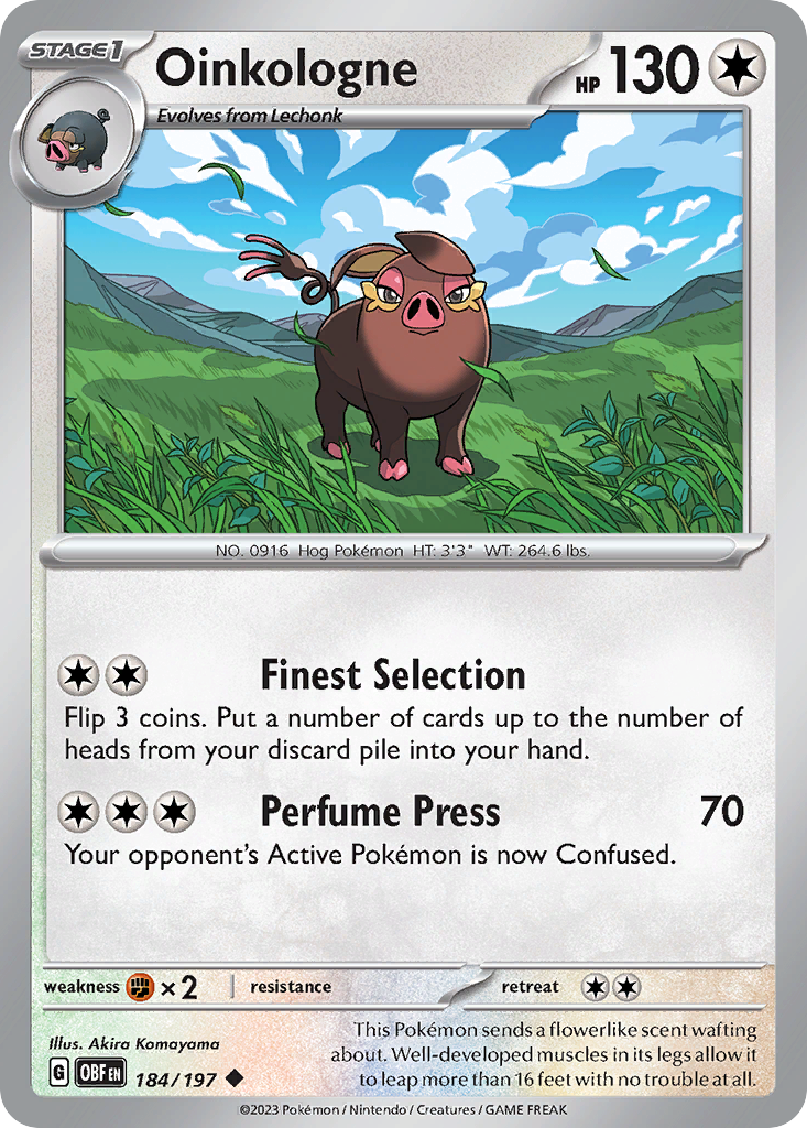 Oinkologne 184 Uncommon card from Obsidian Flames
