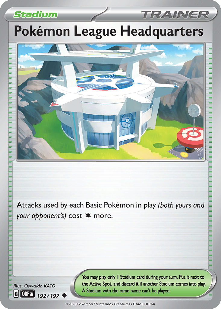 Pokémon League Headquarters 192 Uncommon card from Obsidian Flames