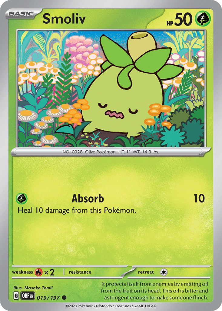 Smoliv 19 Common card from Obsidian Flames