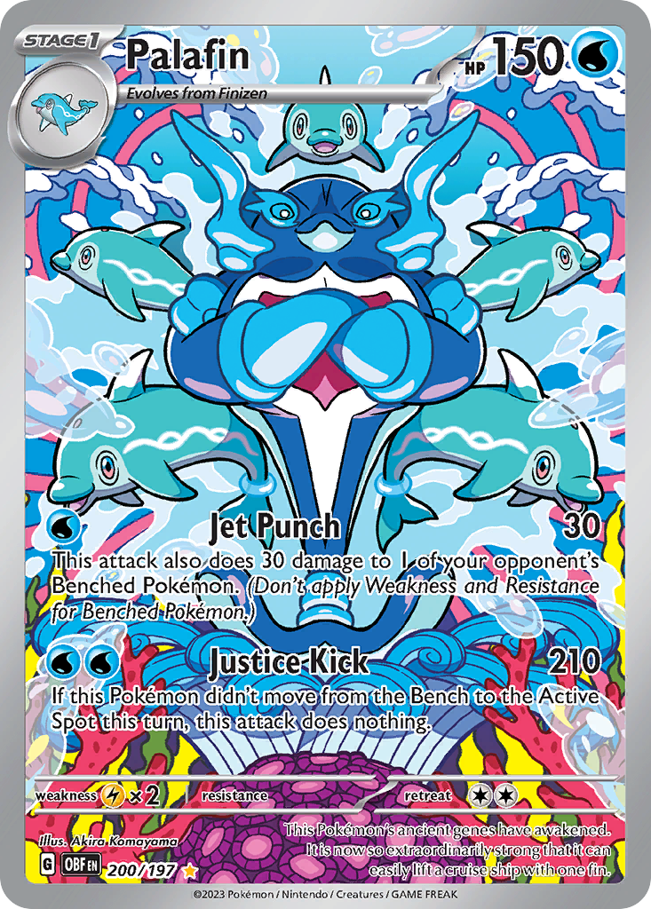 Palafin 200 Illustration Rare card from Obsidian Flames