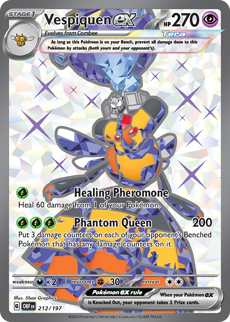 Vespiquen ex 212 Ultra Rare card from Obsidian Flames
