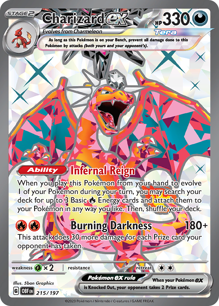 Charizard ex 215 Ultra Rare card from Obsidian Flames