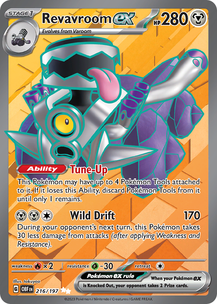 Revavroom ex 216 Ultra Rare card from Obsidian Flames