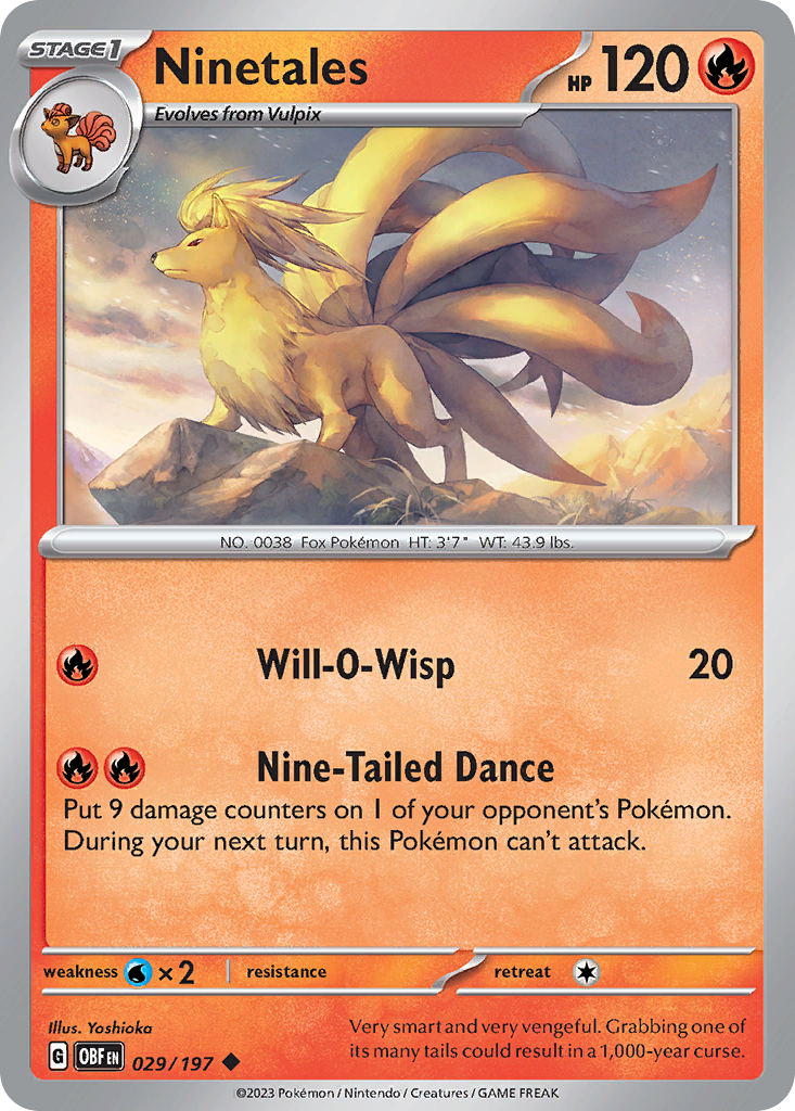 Ninetales 29 Uncommon card from Obsidian Flames