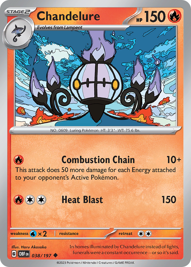 Chandelure 38 Uncommon card from Obsidian Flames