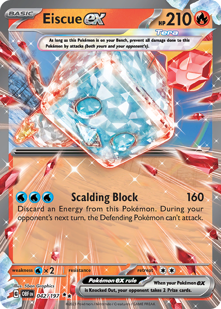 Eiscue ex 42 Double Rare card from Obsidian Flames