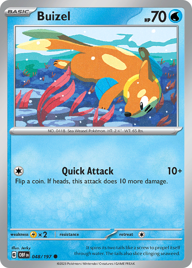 Buizel 48 Common card from Obsidian Flames