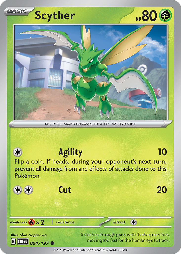 Scyther 4/197 Common card from Obsidian Flames