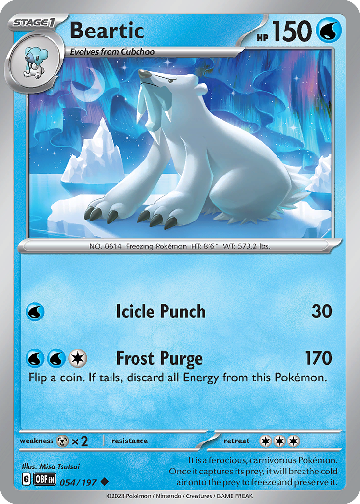Beartic 54 Uncommon card from Obsidian Flames