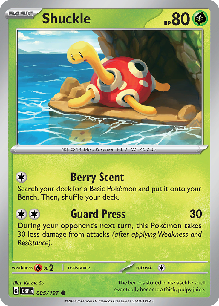 Shuckle 5 Common card from Obsidian Flames