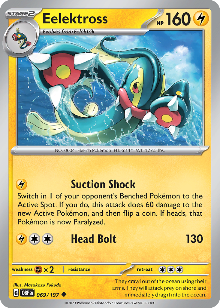 Eelektross 69 Uncommon card from Obsidian Flames