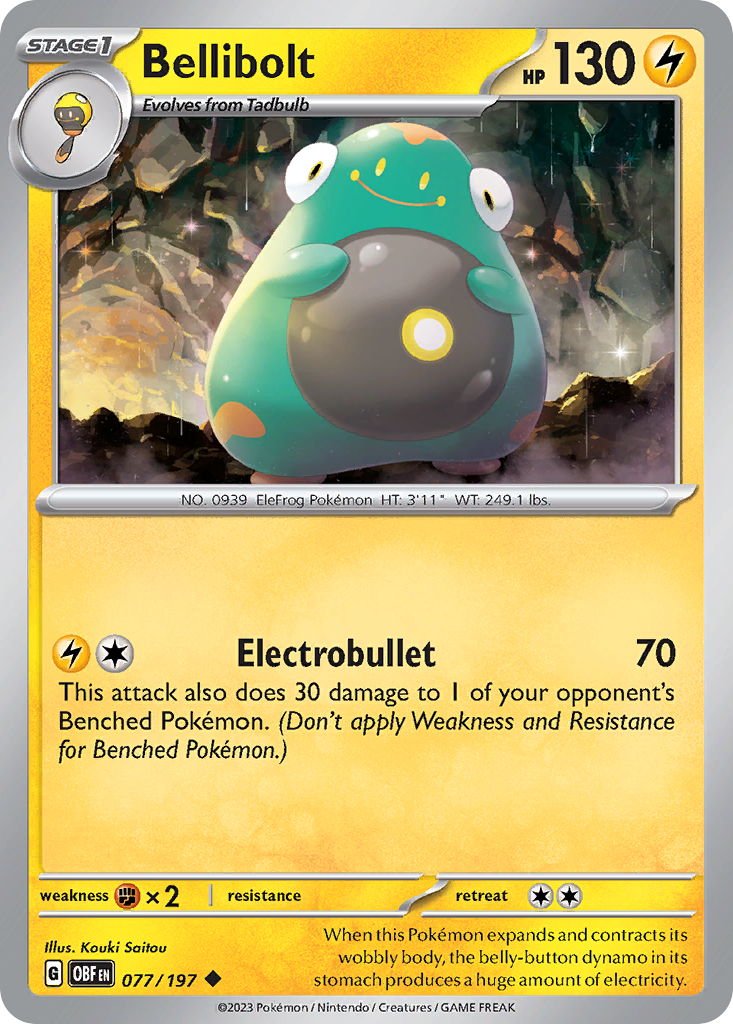Bellibolt 77/197 Uncommon card from Obsidian Flames