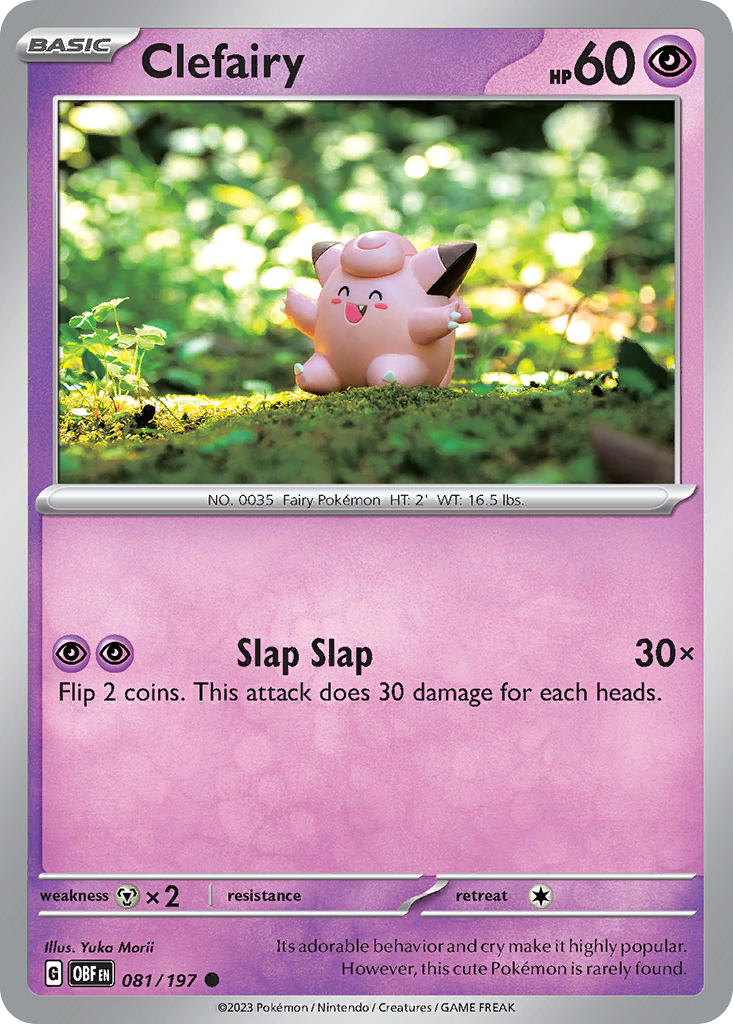 Clefairy 81 Common card from Obsidian Flames