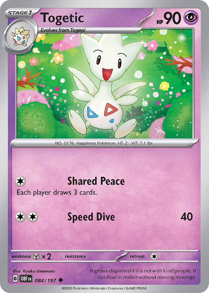 Togetic 84 Uncommon card from Obsidian Flames