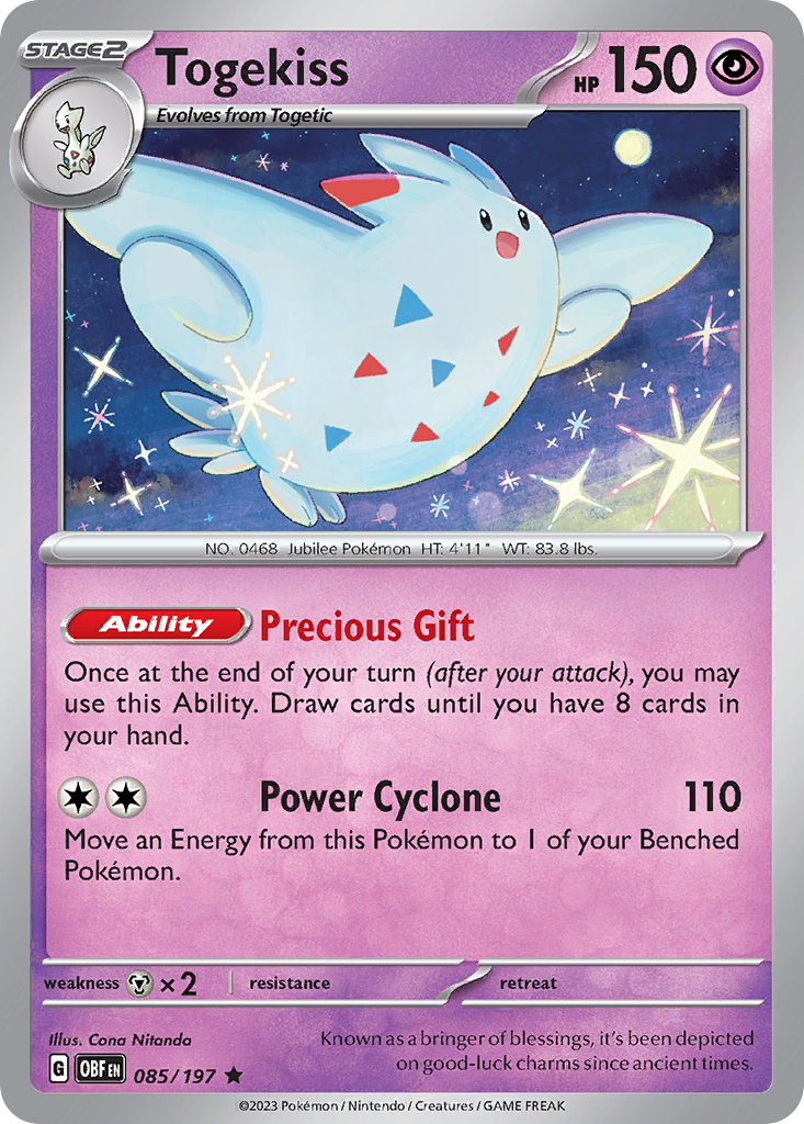 Togekiss 85 Rare card from Obsidian Flames
