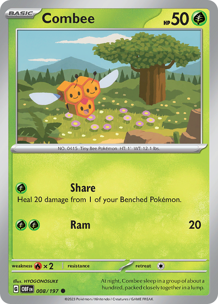 Combee 8 Common card from Obsidian Flames