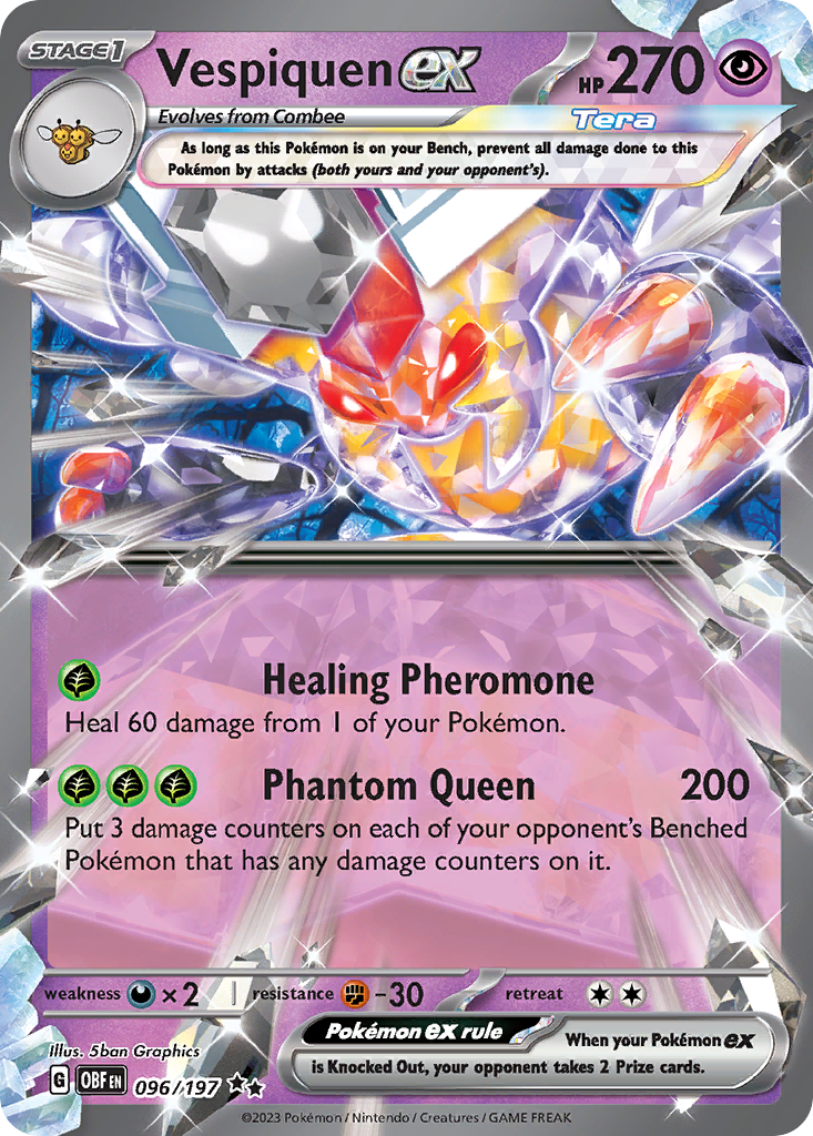 Vespiquen ex 96 Double Rare card from Obsidian Flames