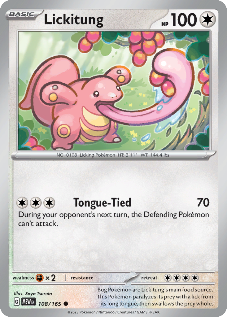 Lickitung 108 Common card from 151