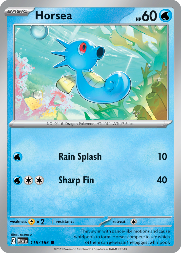 Horsea 116 Common card from 151