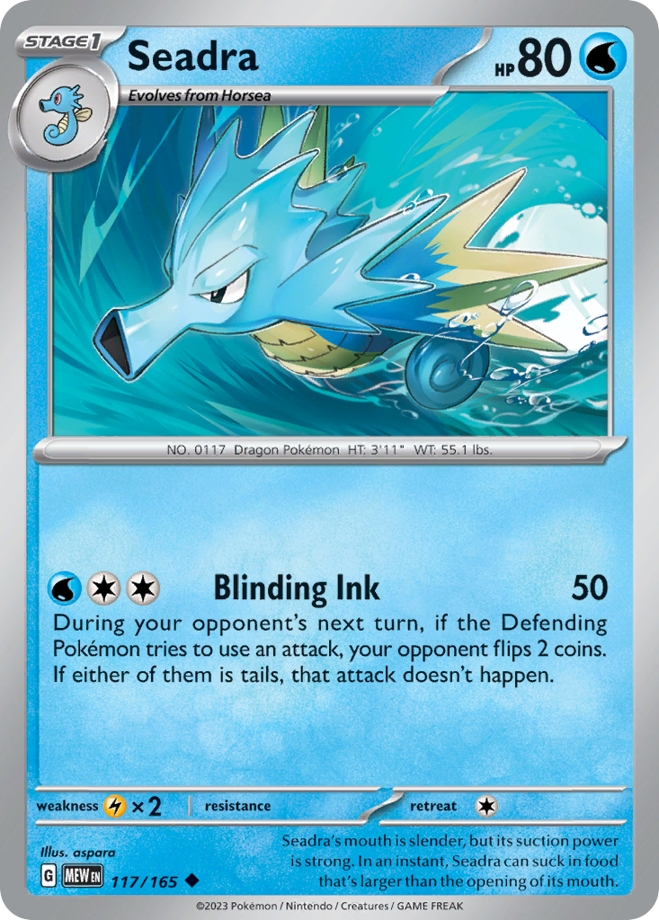 Seadra 117/165 Uncommon card from 151