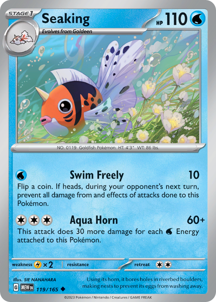 Seaking 119/165 Uncommon card from 151