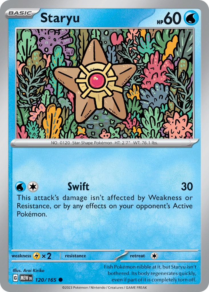 Staryu 120/165 Common card from 151