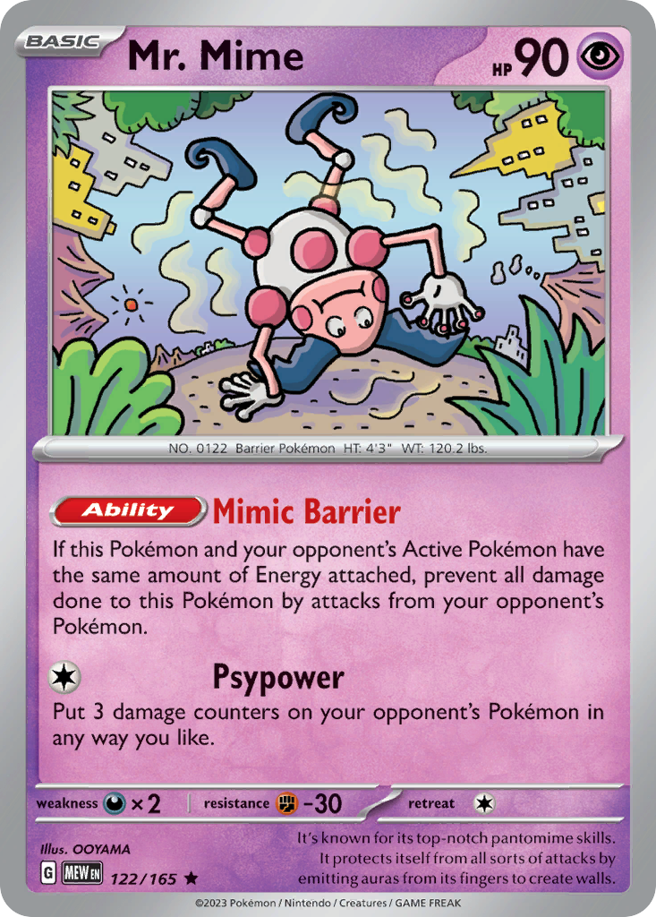 Mr. Mime 122 Rare card from 151