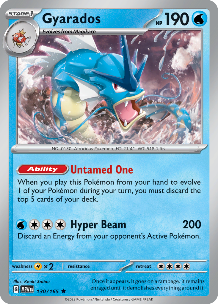 Gyarados 130 Rare card from 151