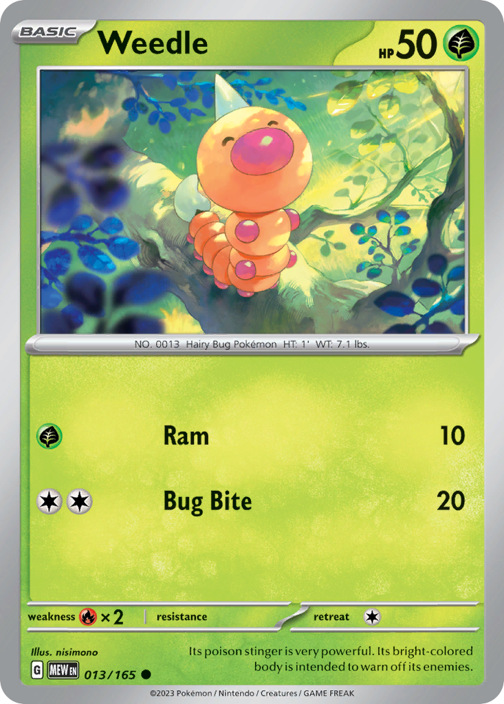 Weedle 13 Common card from 151