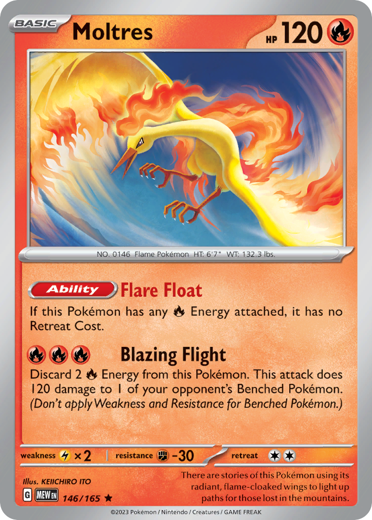Moltres 146 Rare card from 151
