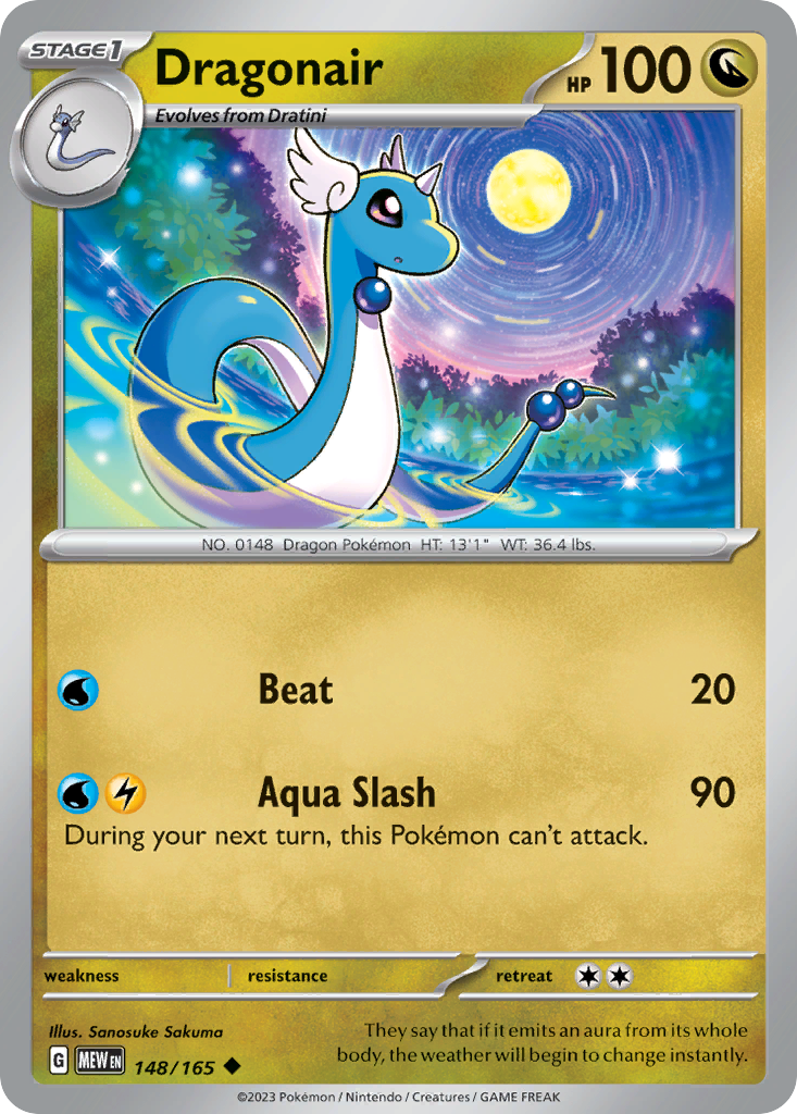 Dragonair 148 Uncommon card from 151
