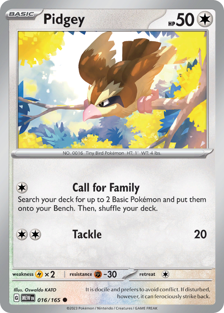 Pidgey 16 Common card from 151