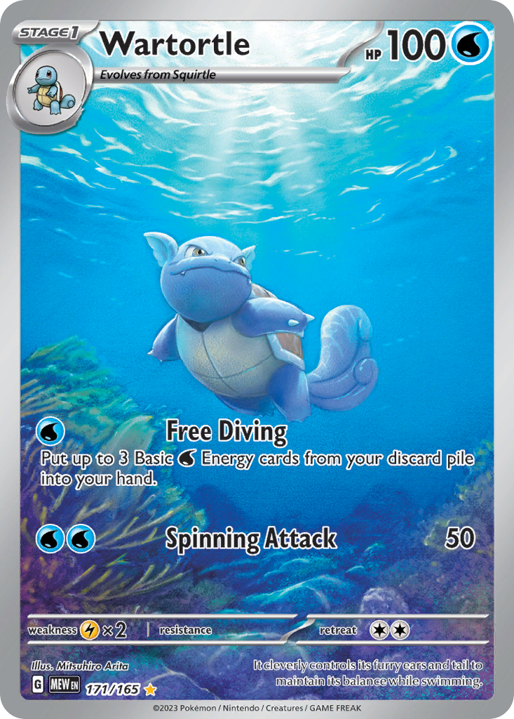 Wartortle 171/165 Illustration Rare card from 151