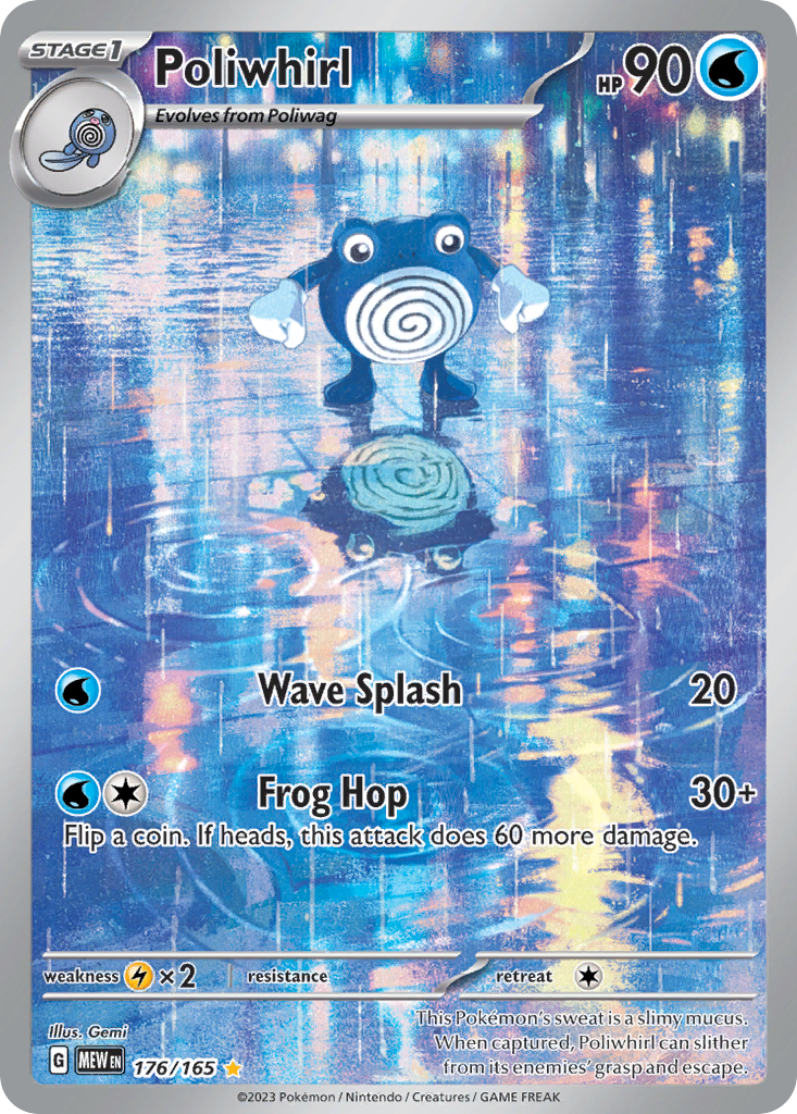 Poliwhirl 176 Illustration Rare card from 151