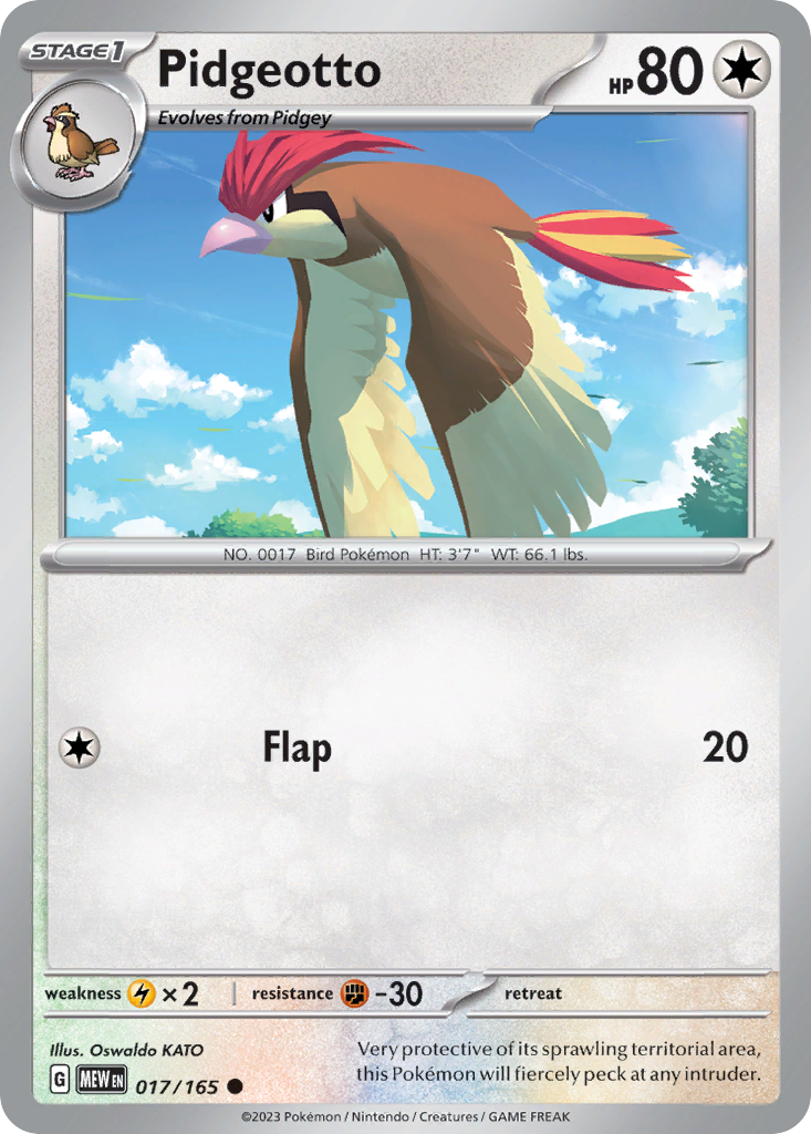 Pidgeotto 17 Common card from 151