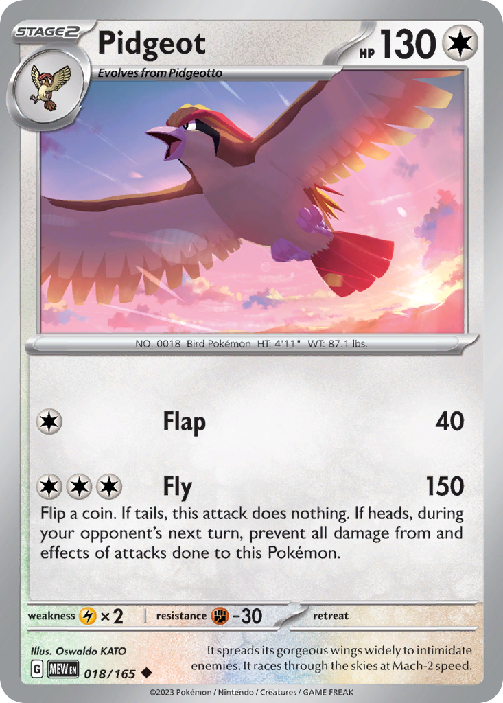 Pidgeot 18 Uncommon card from 151