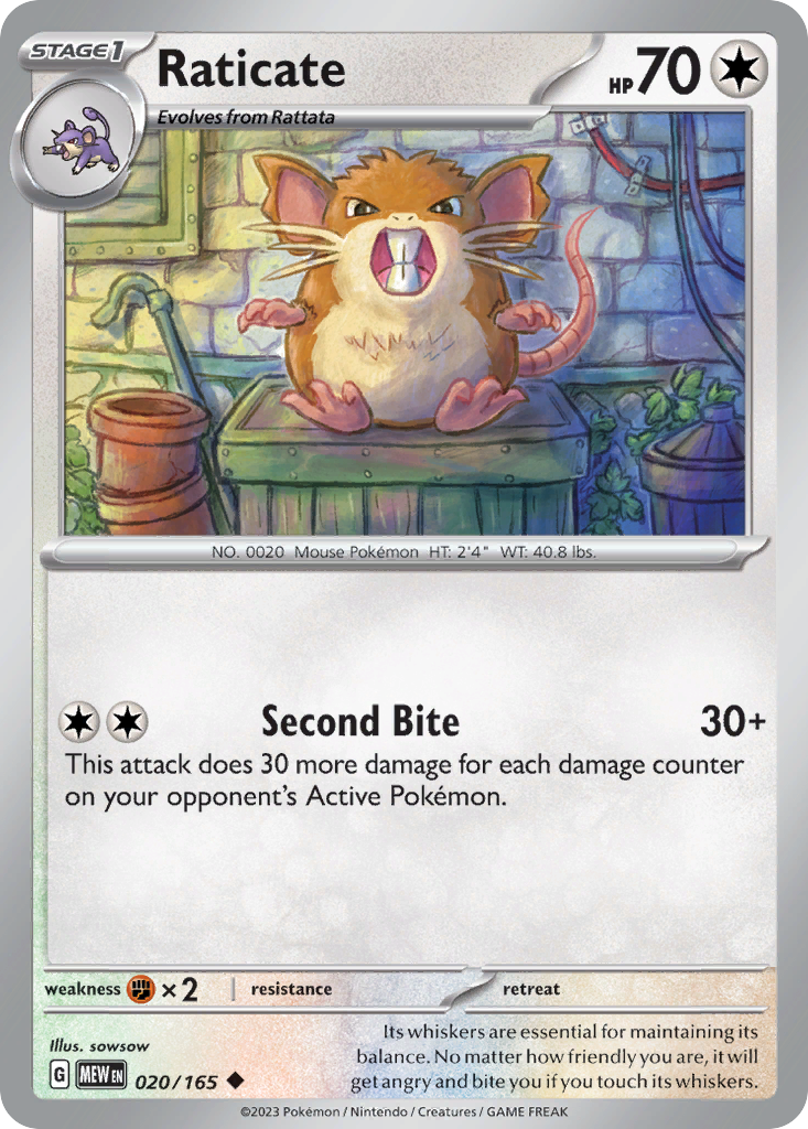 Raticate 20/165 Uncommon card from 151