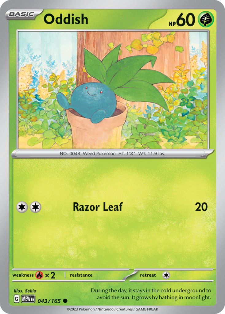 Oddish 43 Common card from 151