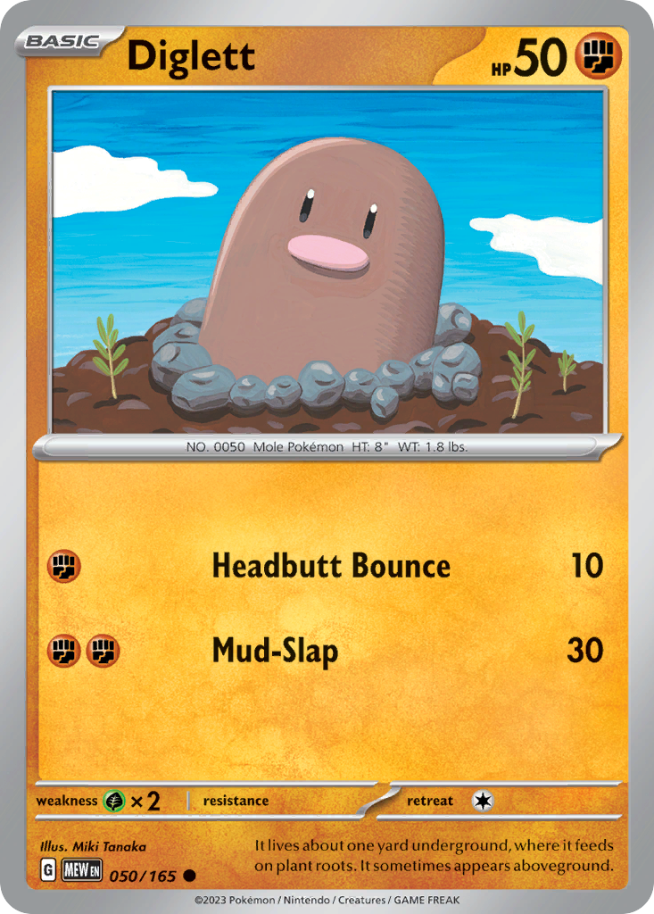 Diglett 50 Common card from 151