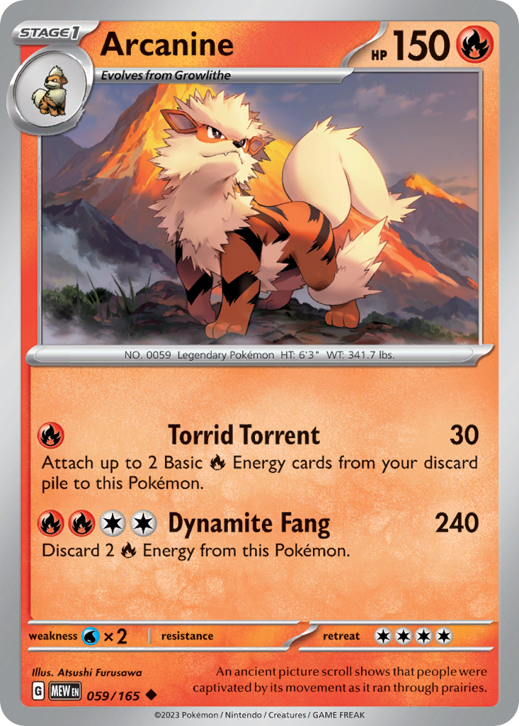 Arcanine 59/165 Uncommon card from 151