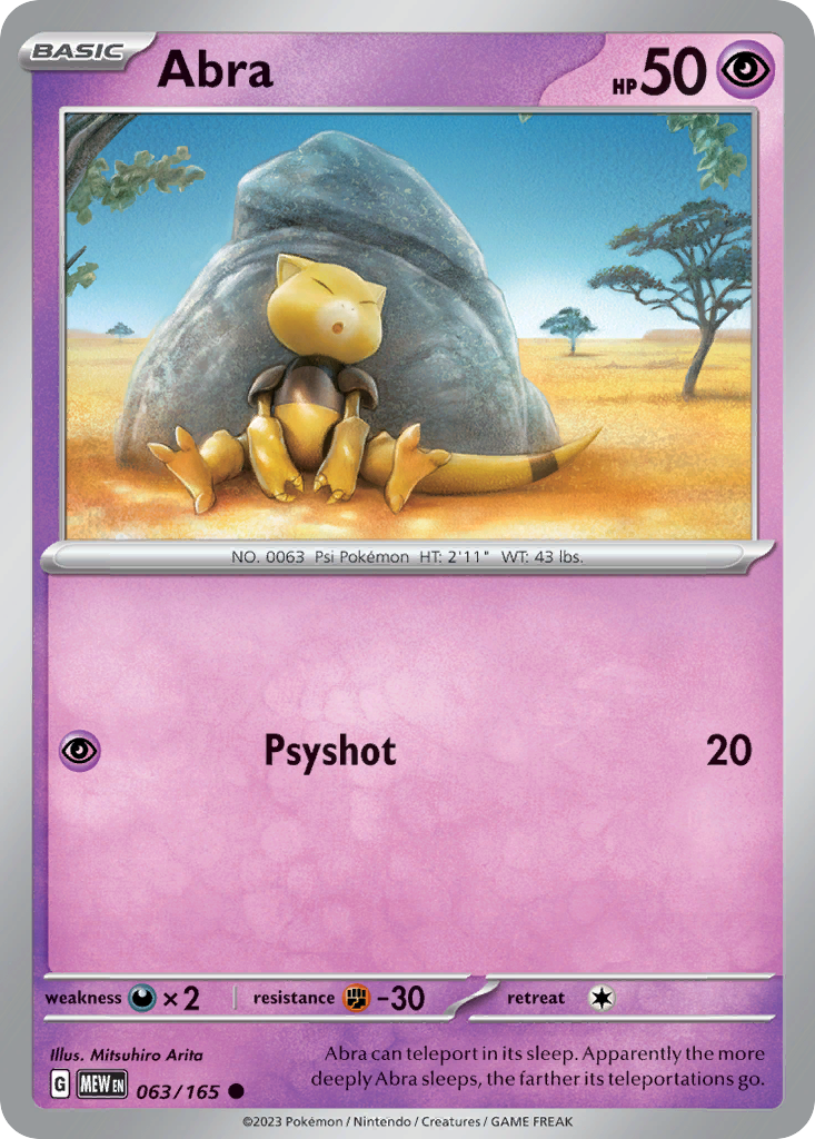 Abra 63 Common card from 151